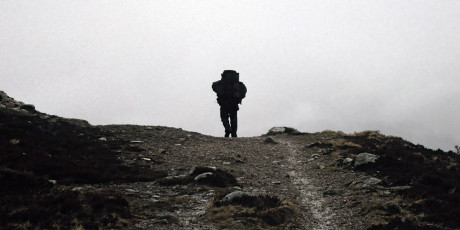 A Walker in the mist, Devil's Staircase, West Highland Way
