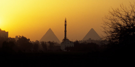 Evening at the Great Pyramids