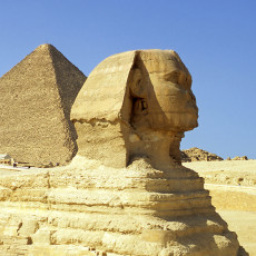 The Great Sphinx and the pyramid of Cheops
