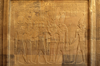 Kom Ombo, large relief in the hypostyle hall