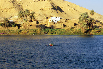 Nubian settlement at the river Nile