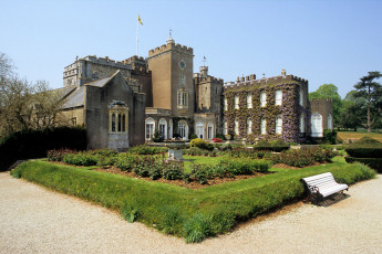 Powderham Castle, eastern view and rear garden