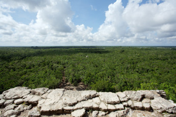 On top of the Nohoch Mul pyramid, Coba