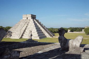 Temple of Kukulcan and a Chac Mool (Warrior temple), Chichen Itza